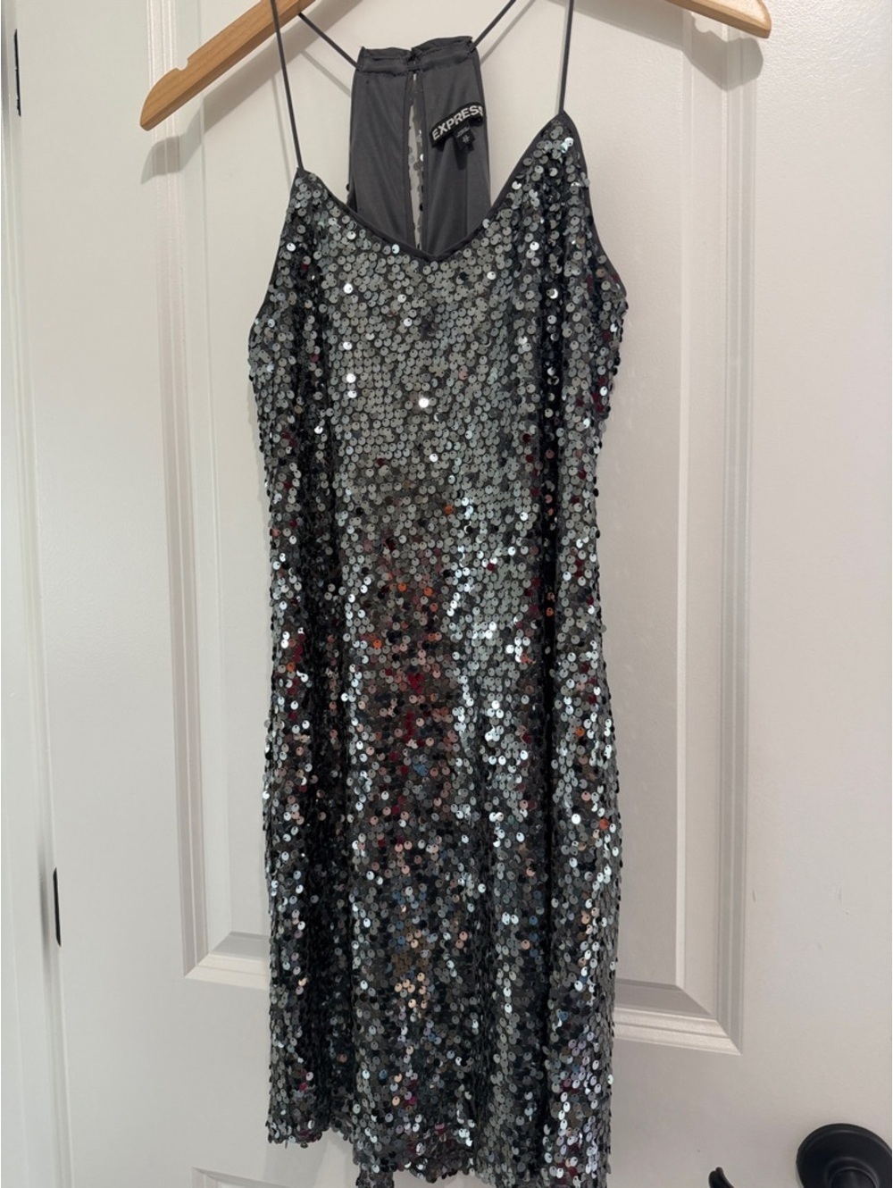 XS Express Women’s Sequined Strapless Mini Dress